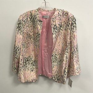 NWT Womens Petite Size 8 or 14 Kasper Petite Pink Modernist Open Front Blazer